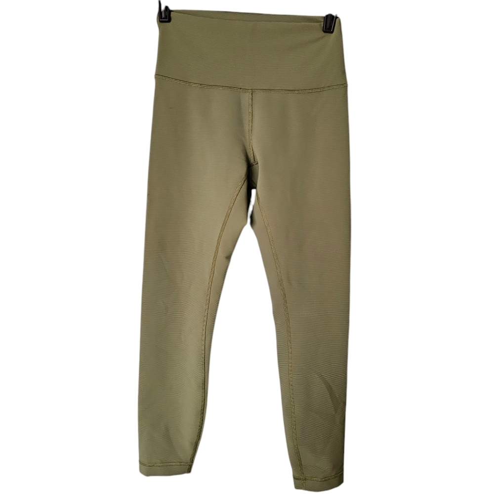 Lululemon Womens Wunder Under High Rise Tight Leggings Crop Size 6 Olive‎ Green